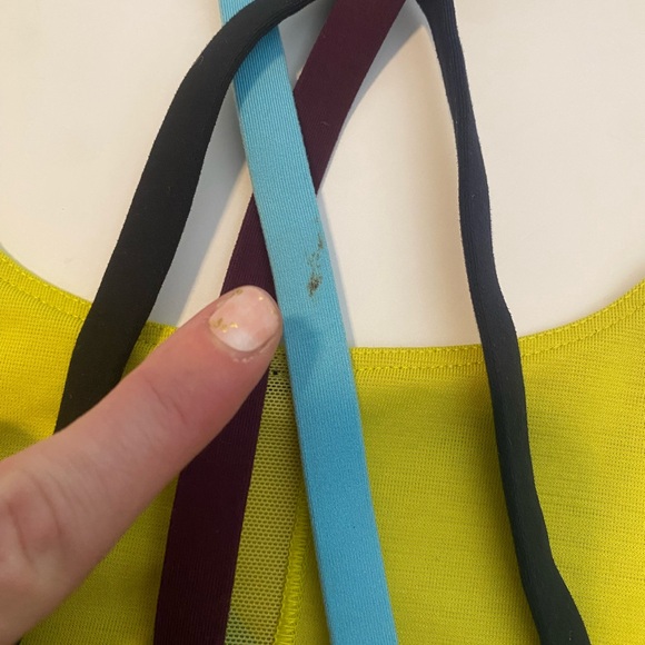 Lululemon Striped Sports Bra - Black, Yellow, Blue, Purple - Picture 6 of 7